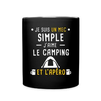 camping et apéro mec simple - Mug uni - noir - Devant