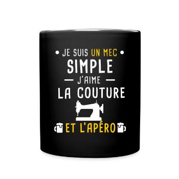 couture et apéro mec simple - Mug uni - noir - Devant