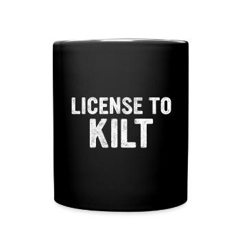 Schottischer Kilt Tracht Spruch - Schottenrock - Tasse einfarbig - Schwarz - Vorne