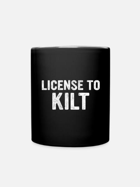 Scottish Kilt Costume Saying - Scottish Skirt - Full Colour Mug - black
