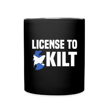 Schottischer Kilt Tracht Spruch - Schottenrock - Tasse einfarbig - Schwarz - Vorne