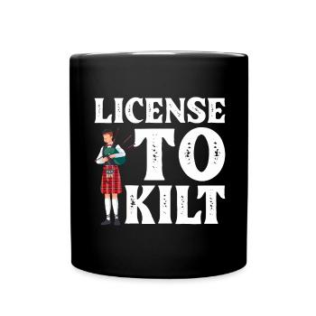 Schottischer Kilt Tracht Spruch - Schottenrock - Tasse einfarbig - Schwarz - Vorne