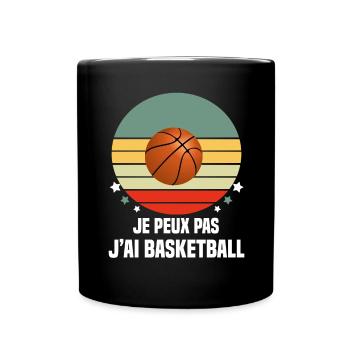 je peux pas j'ai basketball vintage - Mug uni - noir - Devant