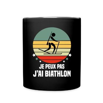 je peux pas j'ai biathlon vintage - Mug uni - noir - Devant