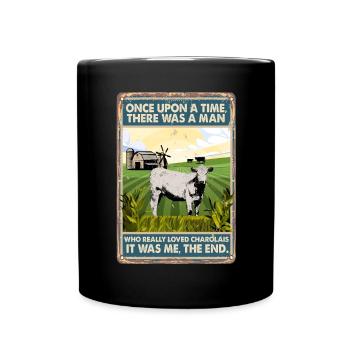 Kuhrasse Liebte Charolais - Tasse einfarbig - Schwarz - Vorne
