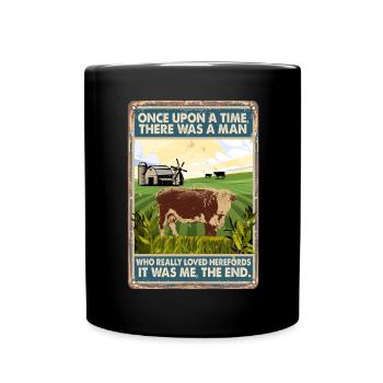 Cow Loved Herefords - Full Colour Mug - black - Front