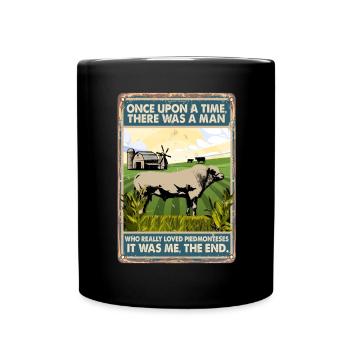 Cow Loved Piedmontese - Full Colour Mug - black - Front