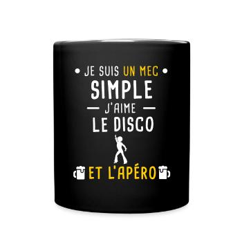 disco et apéro mec simple - Mug uni - noir - Devant