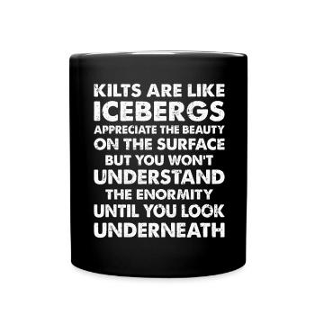 Schottischer Kilt Tracht Spruch - Schottenrock - Tasse einfarbig - Schwarz - Vorne
