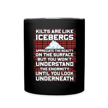 Schottischer Kilt Tracht Spruch - Schottenrock - Tasse einfarbig - Schwarz - Vorne