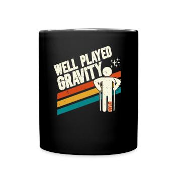 Gebrochenes Bein Spruch - Fraktur Gipsbein - Tasse einfarbig - Schwarz - Vorne