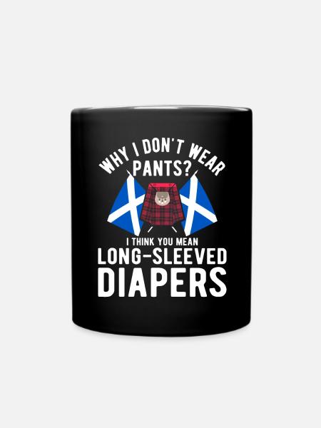 Schottischer Kilt Tracht Spruch - Schottenrock - Tasse einfarbig - Schwarz