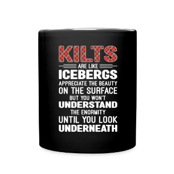 Schottischer Kilt Tracht Spruch - Schottenrock - Tasse einfarbig - Schwarz - Vorne