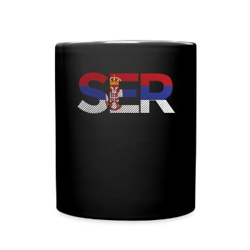 Serbia Flag Srbija Serbian Colors Yugoslavia - Full Colour Mug - black - Front