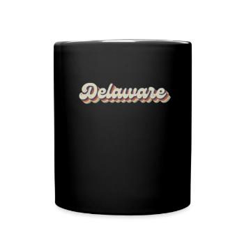 Vintage Hippie 70er USA Staat - Retro Delaware - Tasse einfarbig - Schwarz - Vorne