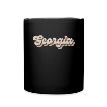 Vintage Hippie 70er USA Staat - Retro Georgia - Tasse einfarbig - Schwarz - Vorne
