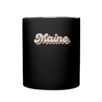 Vintage Hippie 70s USA State - Retro Maine - Full Colour Mug - black - Front
