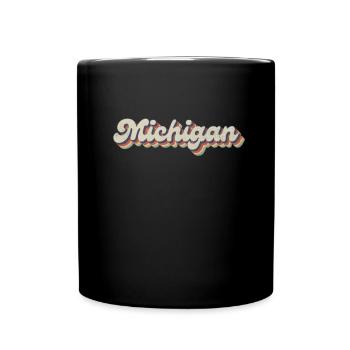 Vintage Hippie 70er USA Staat - Retro Michigan - Tasse einfarbig - Schwarz - Vorne