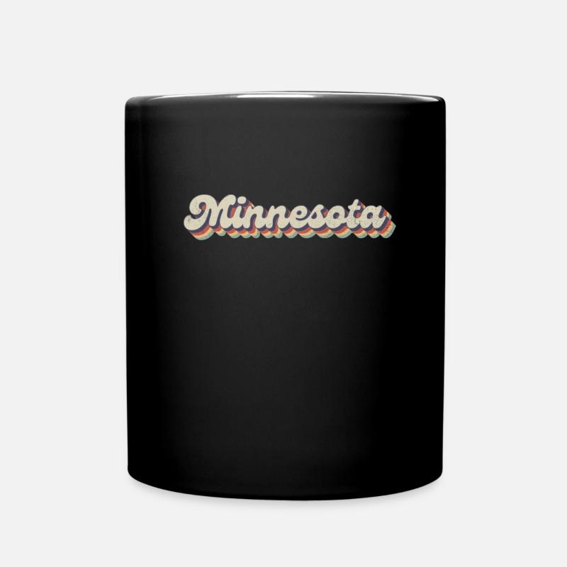 Vintage Hippie 70s USA State - Rétro Minnesota - Mug uni - noir