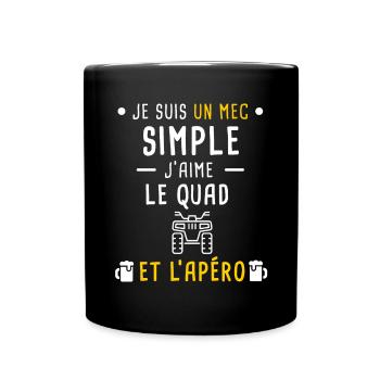 quad et apéro mec simple - Mug uni - noir - Devant