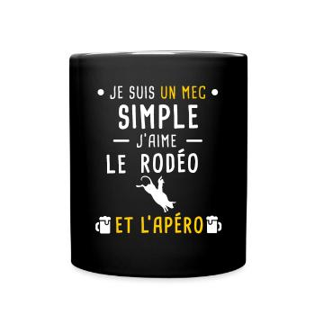 rodéo et apéro mec simple - Mug uni - noir - Devant