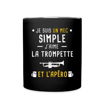 trompette et apéro mec simple - Mug uni - noir - Devant