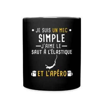 saut à l'élastique et apéro mec simple - Mug uni - noir - Devant