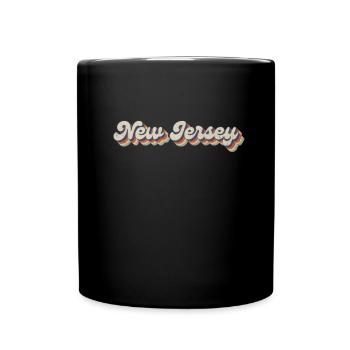 Vintage Hippie 70s USA State - Retro New Jersey - Full Colour Mug - black - Front
