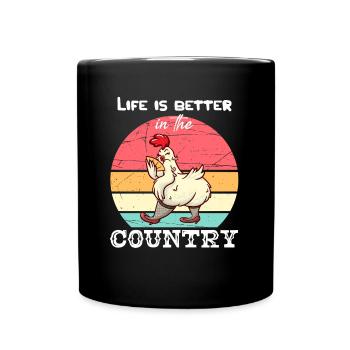 La vie est meilleure dans le pays I agriculteur agriculteur - Mug uni - noir - Devant
