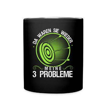 3D Bogensport Langbogen Bogenschießen - Tasse einfarbig - Schwarz - Vorne