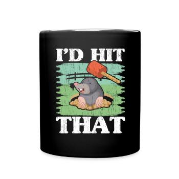 Je rencontrerais le liquide taupe animal sauvage - Mug uni - noir - Devant