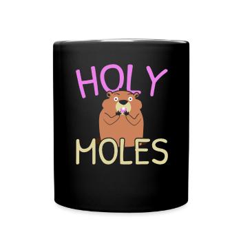 Holey Moles Animal Pun Moles - Full Colour Mug - black - Front