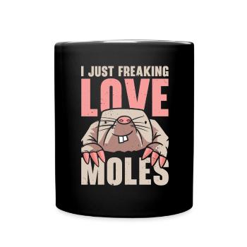 I love moles animal mole whisperer - Full Colour Mug - black - Front
