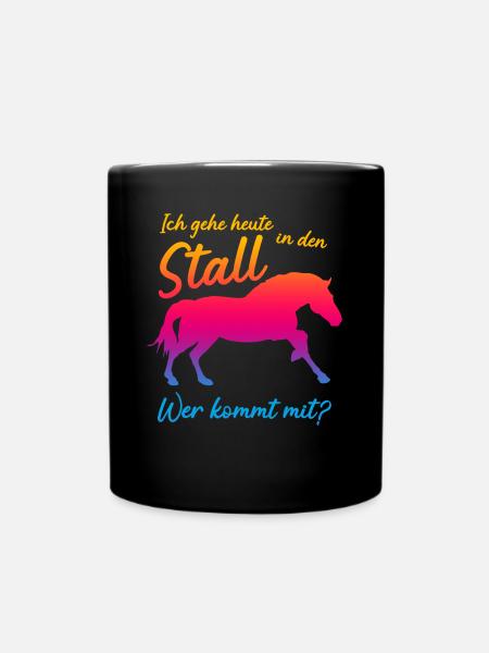 Haflinger Stall Pferd - Tasse einfarbig - Schwarz