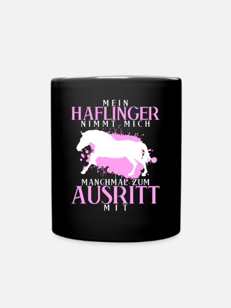 Haflinger Reiten Haflingers - Tasse einfarbig - Schwarz