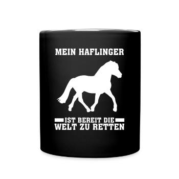 Haflinger Reiten - Tasse einfarbig - Schwarz - Vorne