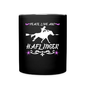 Haflinger Pferd - Tasse einfarbig - Schwarz - Vorne