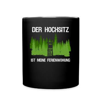 Jägerin Jäger Jagd Jagen - Tasse einfarbig - Schwarz - Vorne
