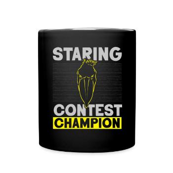 Staring Contest Champion Schuhschnabel Storch Walf - Tasse einfarbig - Schwarz - Vorne