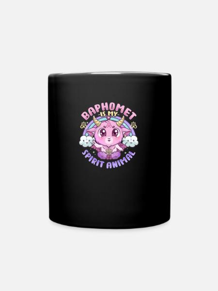 Baphomet Is My Spirit Animal I Cute Pastel Goth - Full Colour Mug - black