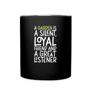 Un jardin est un ami fidèle silencieux i jardin disant - Mug uni - noir - Devant