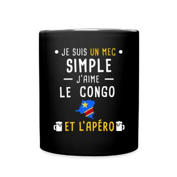 congo pays apéro mec simple - Mug uni - noir - Devant