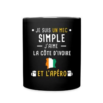 côte d'ivoire drapeau apéro mec simple - Mug uni - noir - Devant