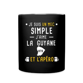 guyane 973 apéro mec simple - Mug uni - noir - Devant