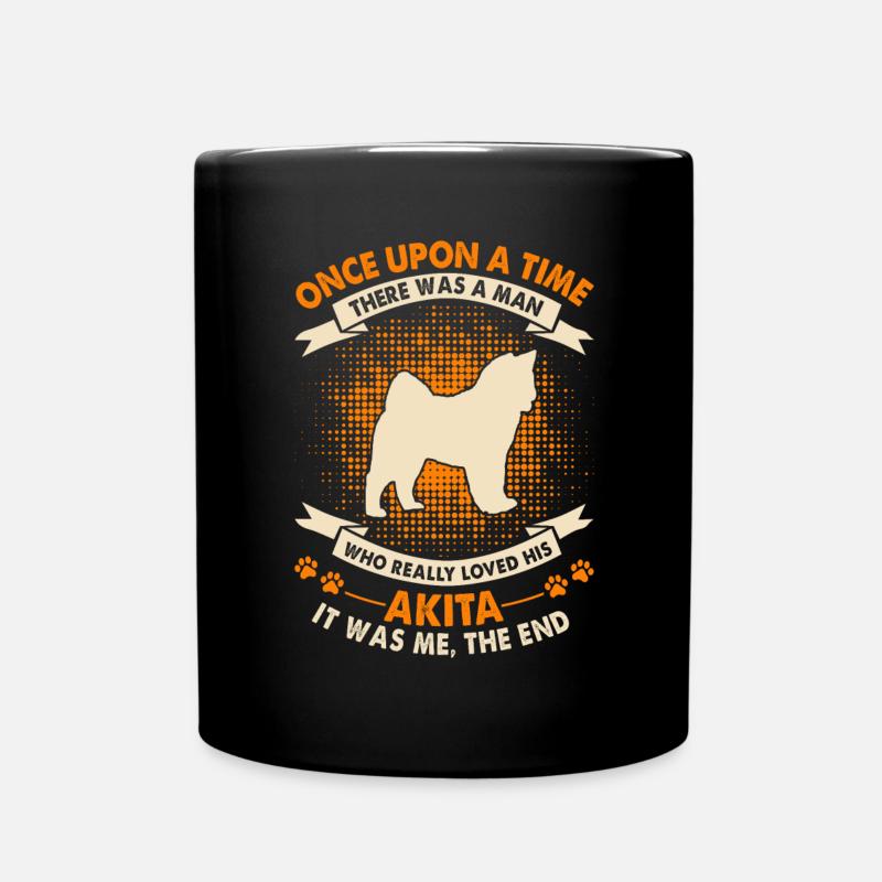 Einmal - Akita - Tasse einfarbig - Schwarz