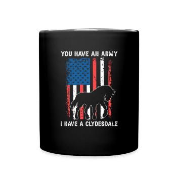 Cydesdale Reiter und Zugpferd Designs - Tasse einfarbig - Schwarz - Vorne