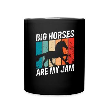 Cydesdale Reiter und Zugpferd Designs - Tasse einfarbig - Schwarz - Vorne