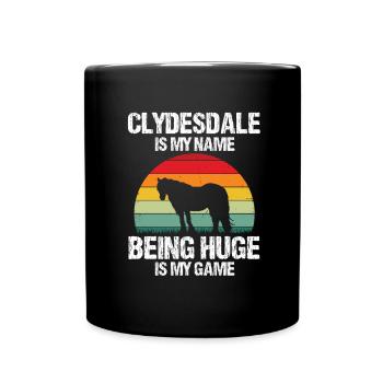 Cydesdale Reiter und Zugpferd Designs - Tasse einfarbig - Schwarz - Vorne