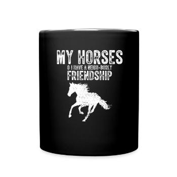 Vaulting Acrobatics Design and Equestrian Horse - Full Colour Mug - black - Front
