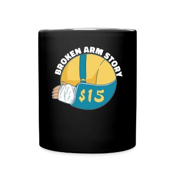 Gebrochener Arm Spruch - Fraktur Gipsarm - Tasse einfarbig - Schwarz - Vorne